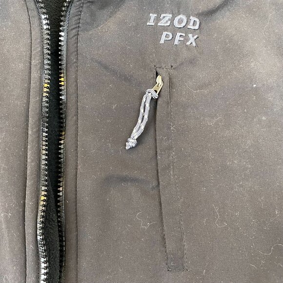 Izod Mens Jacket Large PerformX Black Full-Zip100% Polyester Outdoors Colorblock - Picture 4 of 7